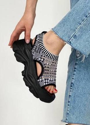 Спортивные босоножки 🍓 сандалии платформа текстиль