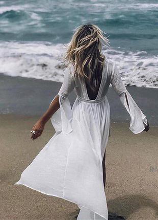 🌊🌊 туніка з відкритою спинкою 😻 130 см льон якість люкс