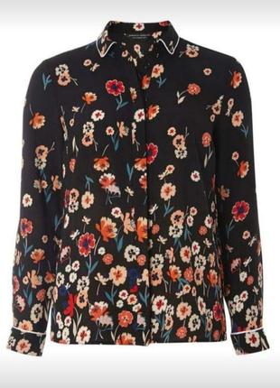 Блуза блузка рубашка с длинными рукавами в цветочный принт