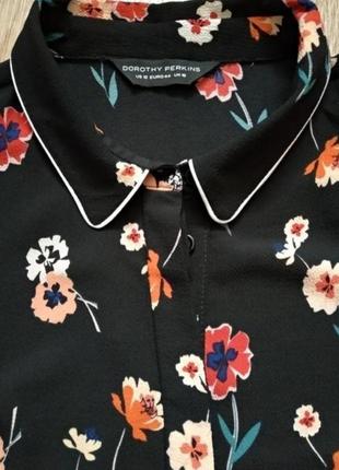 Блуза блузка рубашка с длинными рукавами в цветочный принт3 фото