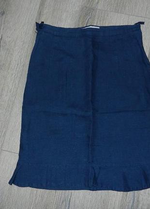 Upsylon,бельгия! летняя синяя льняная юбка,лен1 фото