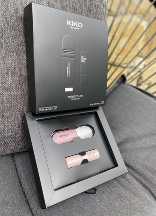 Шикарный идеальный набор для губ скраб + блеск kiko milano perfect lips caring set