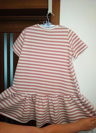 Платье-футболка с баской в полоску gawroszka4 фото
