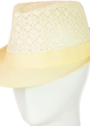 Однотонная летняя шляпа челентанка сетка белая2 фото