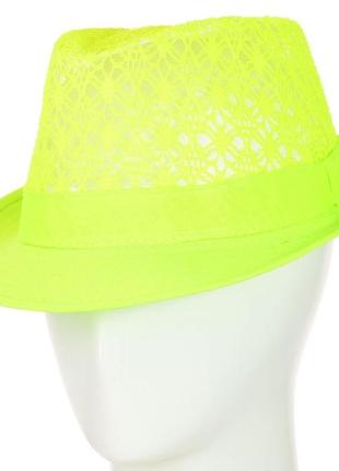 Однотонная летняя шляпа челентанка сетка белая3 фото