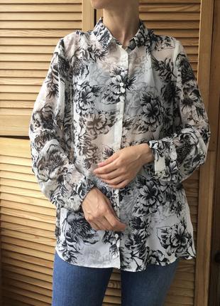 Шифонова блуза в квітковий принт