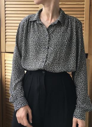 Красива блуза в рослинний принт, блуза сорочка