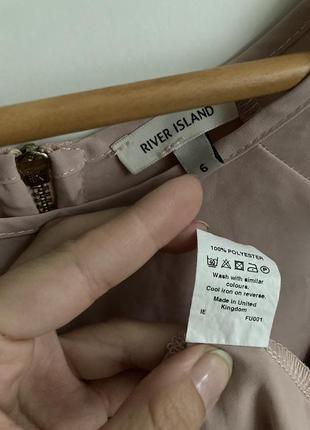 River island 6, кремова, рожева з коротким рукавом, вільного крою блуза4 фото