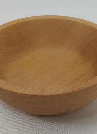 Тарілка дерев'яна кругла, деревина бук d 14 см.2 фото
