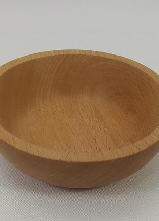 Тарілка дерев'яна кругла, деревина бук d 14 см.1 фото