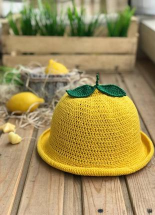 Лимон крючком  🍋 вязаная пляжная шляпка "лимон" 🍋  шляпка желтый лимон 🍋