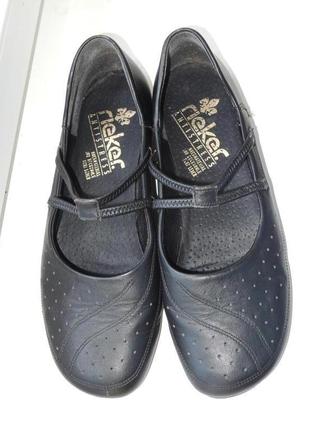 Мягкие кожаные туфли балетки rieker р.38 (25 см)