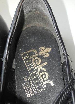 Мягкие кожаные туфли балетки rieker р.38 (25 см)4 фото