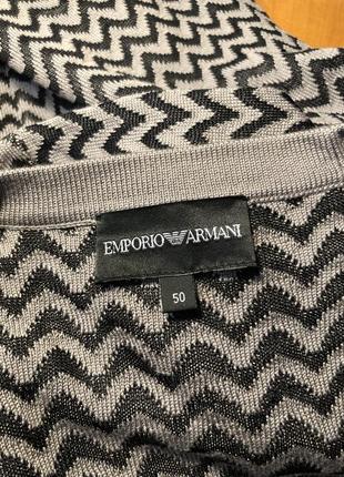 Emporio armani серый с чёрным кардиган шёлк узор шеврон зигзаги9 фото