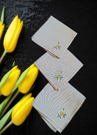 🌾🌾гарні серветки молочні з вишивкою хрестиком в куточку мережка край🌾🌾