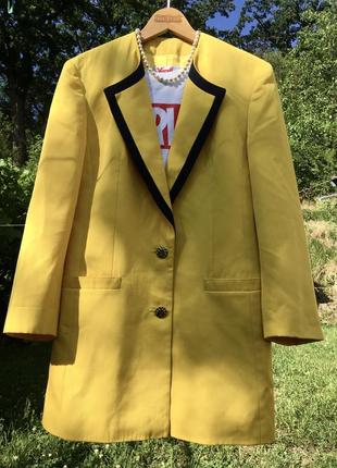 Желтый винтажный пиджак жакет yarell  натуральный базовый
