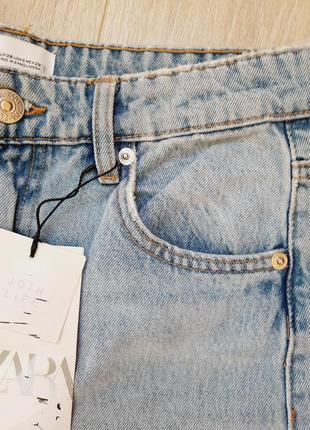 Широкі джинси zara блакитного кольору4 фото