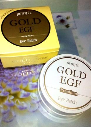 Petitfee premium gold & egf eye patch гидрогелевые патчи для глаз золото egf