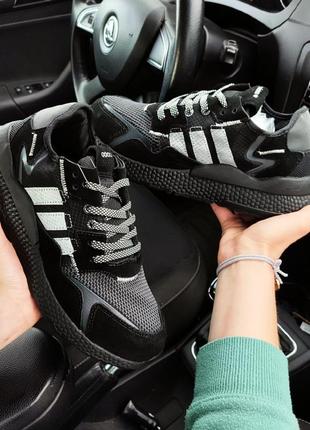 Кросівки чоловічі, кроссовки adidas nite jogger черные🔥5 фото