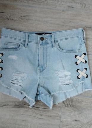 Винтажные женские джинсовые шорты hollister короткие голубые шорты3 фото