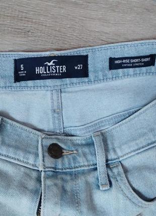 Винтажные женские джинсовые шорты hollister короткие голубые шорты6 фото