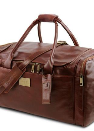 Tl voyager дорожная кожаная сумка tuscany с боковыми карманами - большой размер tl1421354 фото
