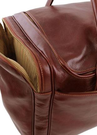 Tl voyager дорожная кожаная сумка tuscany с боковыми карманами - большой размер tl1421358 фото