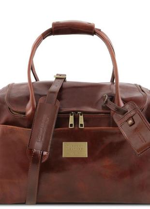 Tl voyager дорожная кожаная сумка с боковыми карманами tl142141 tuscany4 фото