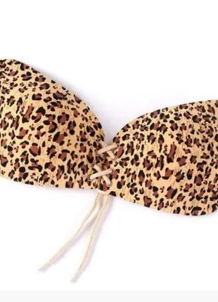Бюстгальтер fly bra леопардовый - чашка с, силикон, полиэстер