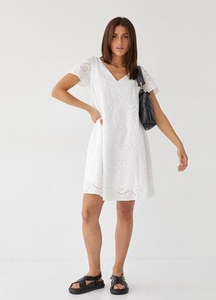 Біле плаття з бавовни5 фото