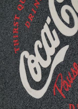 Меланжева футболка ретро принт coca-cola вишиті літери кока-кола10 фото