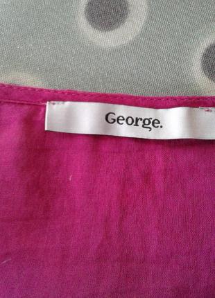Хлопковая батистовая лиловая пляжная блузка туника с кружевом george батал8 фото