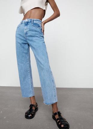 Идеальные джинсы zara high rise straight jeans