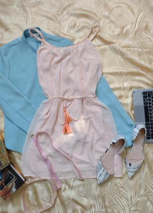 Ніжна персикова сукня на бретелях, розмір 342 фото