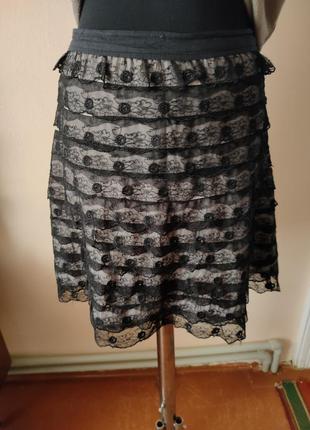 Спідниця жіноча стильна вишивка на сіточці