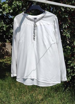 Белая свободная блуза с камнями ofelia