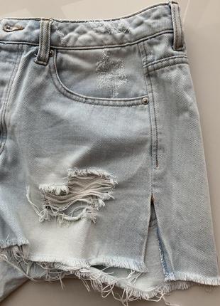 H&m рвані світлі шорти джинсові5 фото