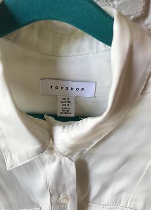 Сорочка topshop, стильна блуза, кремова атласна блуза, атласна сорочка4 фото