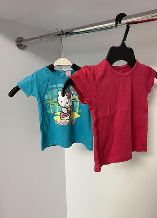 Набір футболок для дівчинки 6-9 9-12 місяців2 фото