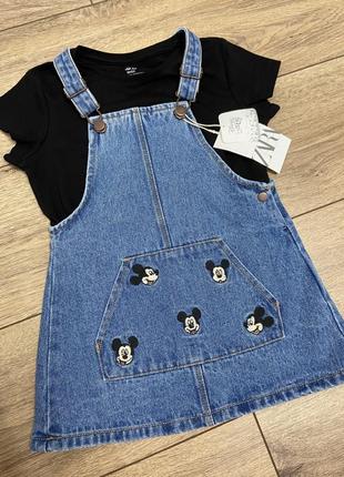 Сарафан zara, футболка h&m