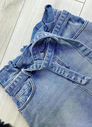 Юбка джинсовая с поясом4 фото