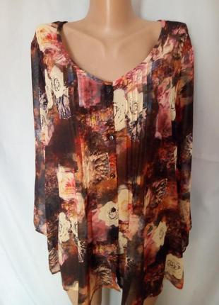 Распродажа!   стильная шифоновая блуза с шикарным  принтом    №2bp1 фото
