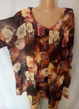 Розпродаж! стильна шифонова блуза з шикарним принтом №2bp2 фото