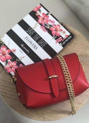 Червона шкіряна сумка італія женская кожаная сумка красная1 фото