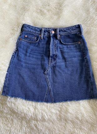 Джинсова спідниця h&m на високій талії 36 р. с, як нова юбка джинсова1 фото