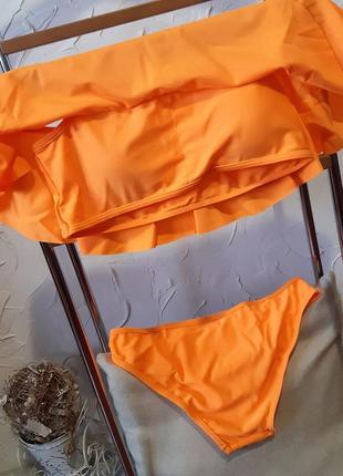 Трендовый оранжевый купальник6 фото