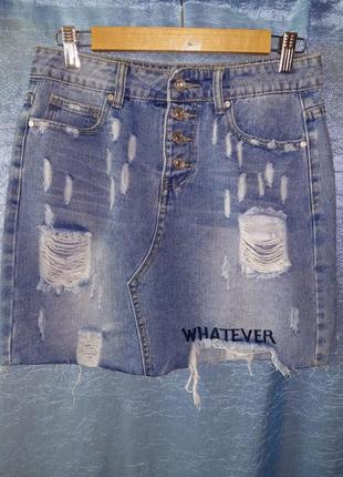 Юбка джинсовая мини размер 27