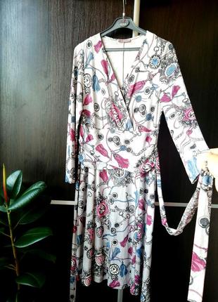 Шикарное,летнее новое, тонкое оригинальное платье сукня "часы, ключики". вискоза. u. r