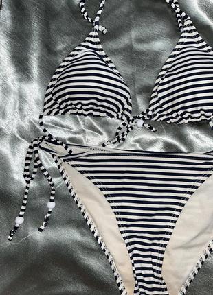 Купальник роздільний в полоску розмір swimwear s-m женский раздельный купальник полосатый жіночий роздільний купальник в смужку