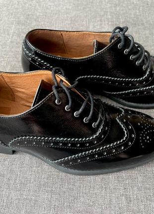 Лакированные туфли-оксфорды, черные туфли urban classics. женские оксфорды на шнуровке, классические туфли3 фото